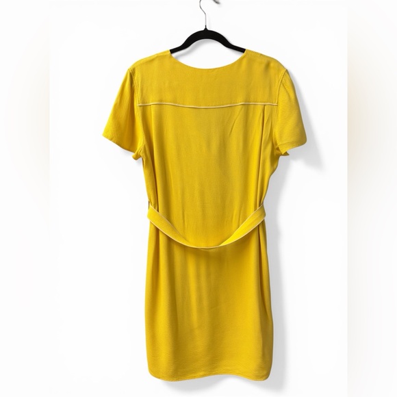 rag & bone Tabitha Dress Yellow Wrap Mini Dress Medium Viscose Short Sleeve - Picture 3 of 16